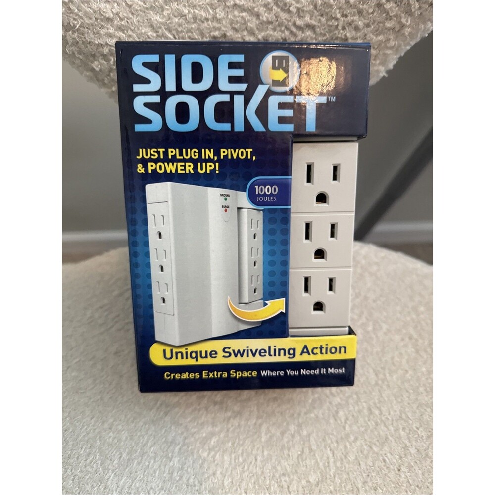 Side Socket Swivel Outlet w/ Surge Protector As Seen On TV, Brand New & Sealed